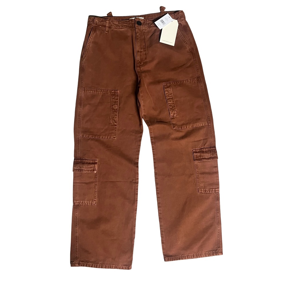 Current/Elliott Women Cappuccino Brown Cargo Pants 8 Pockets CE1031STK12 Size 28